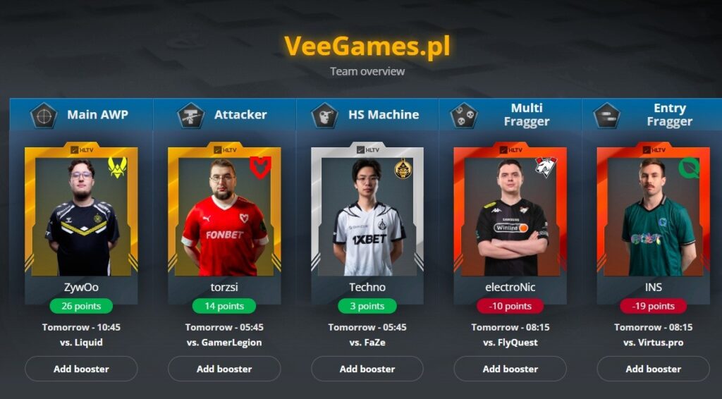 fantasy veegames.pl liga cs2